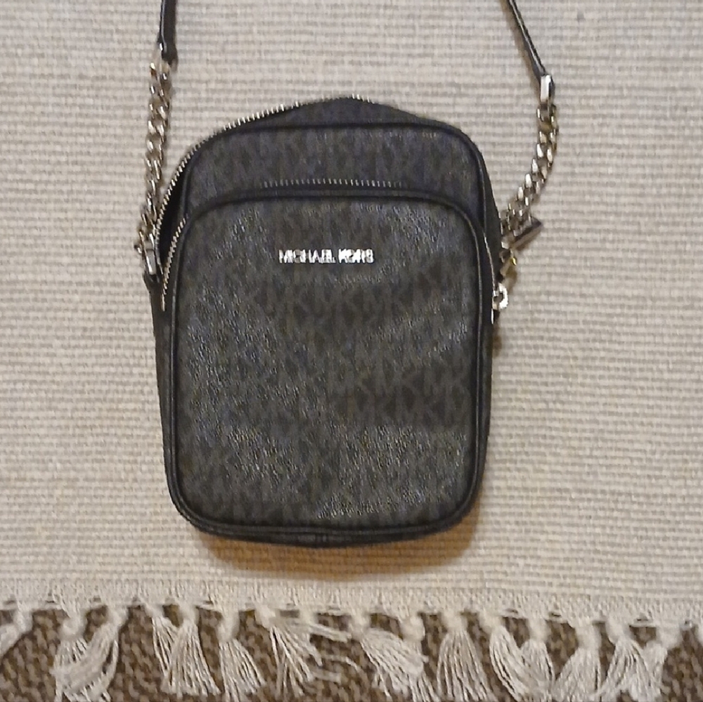 Michael Kors Gray and Black Messenger Bag - Picture 3 of 15
